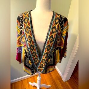 Greylin multi-colored V-neck tunic, size M